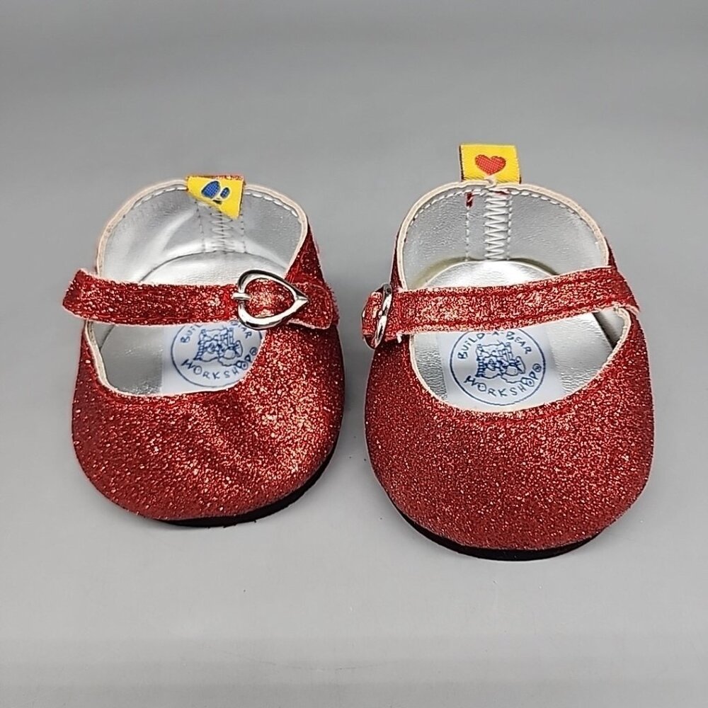 Build A Bear Workshop OZ Ruby Slippers Shoes Red Glitter BABW Accessories